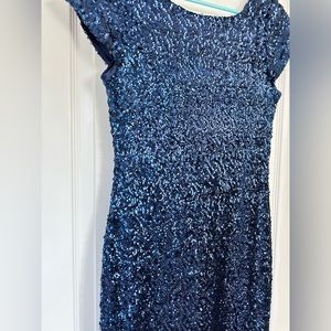 Blue sequin dress